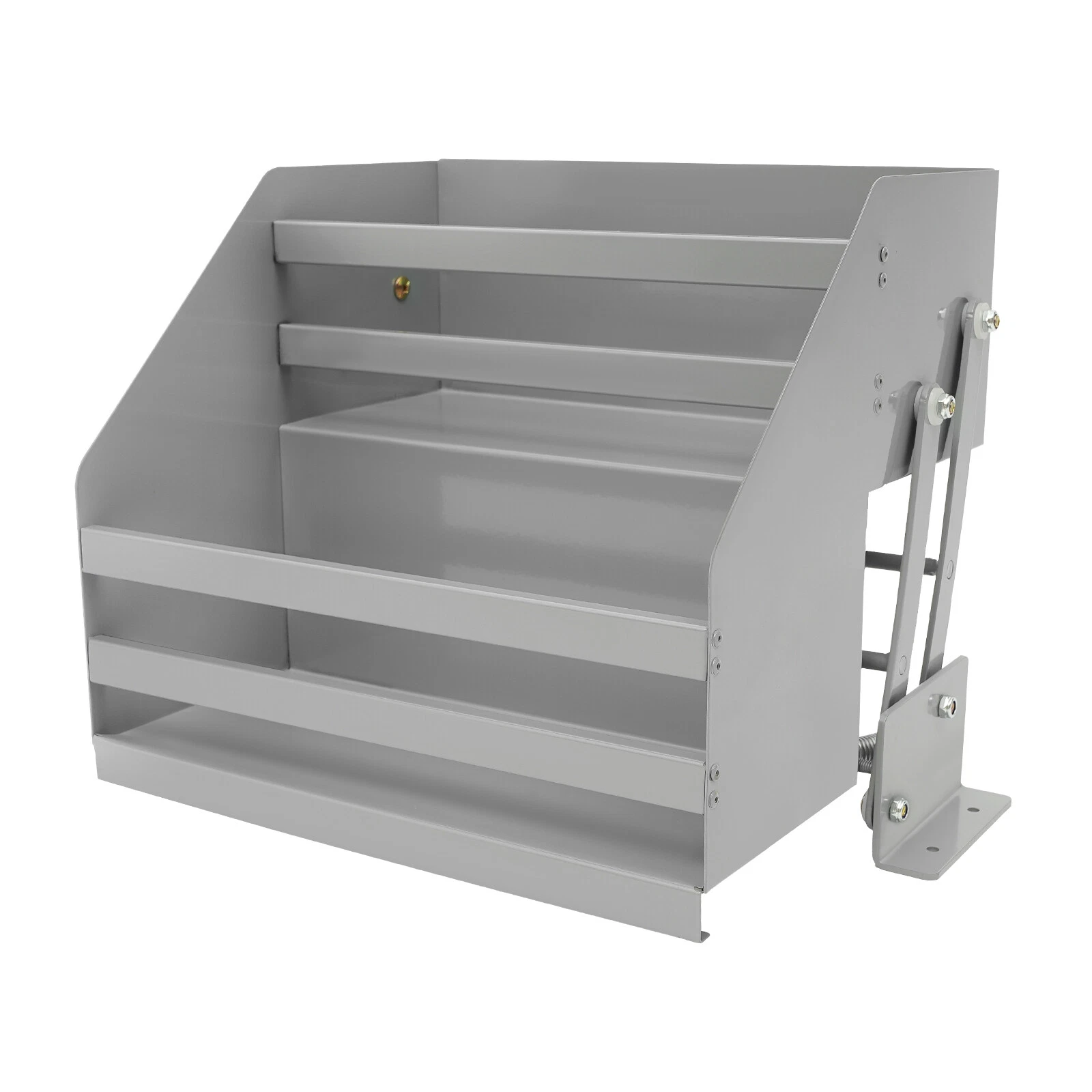 Pull Down Shelf Cabinet Organizer 2 Tier Upper Kitchen Cabinet Storage L-Shape