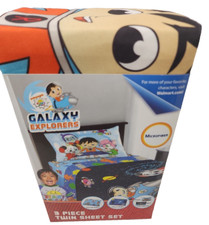 Ryans World Twin Sheet Set Galaxy Explorers 3 Piece Microfiber Set T30 