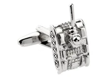 Tank Pair Cufflinks in a Presentation Gift Box & Polishing Cloth