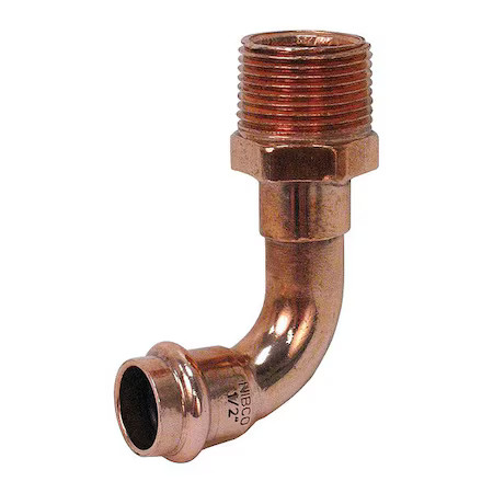 Nibco 9082955Pc Copper, 90Elbow, Press-Fit, 2In, Mnpt, 2In