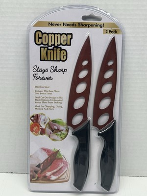 Tekno Copper Knife 2 Pack Stainless Steel Non Stick Blades Stays Sharp Forever