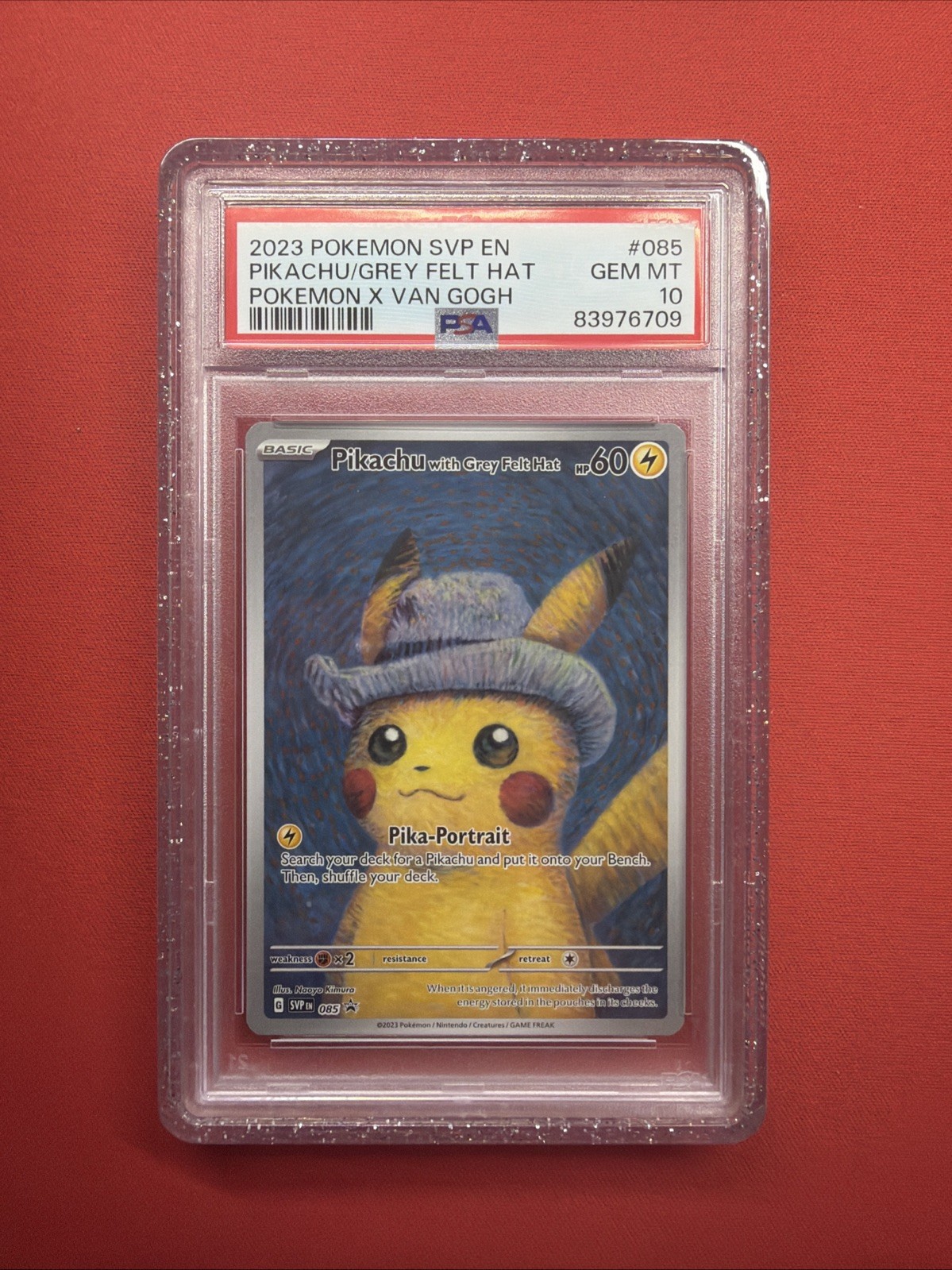 2023 Pokemon SVP Pikachu with Grey Felt Hat Van Gogh 085 Promo PSA 10 GEM MINT