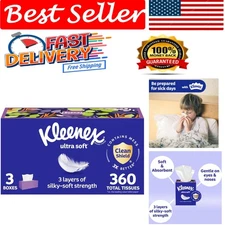 Ultra Soft 3-Ply Facial Tissues - 120 Count Per Box, Perfect for Allergies
