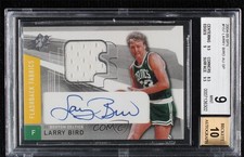 2004-05 SPx Flashback Fabrics Auto Larry Bird #157 BGS 9 MINT Auto HOF 1b0
