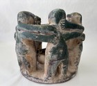 CIRCLE OF FRIENDS MAYAN AZTEC POTTERY CANDLE HOLDER  - 7 1/2" TALL — photo 6