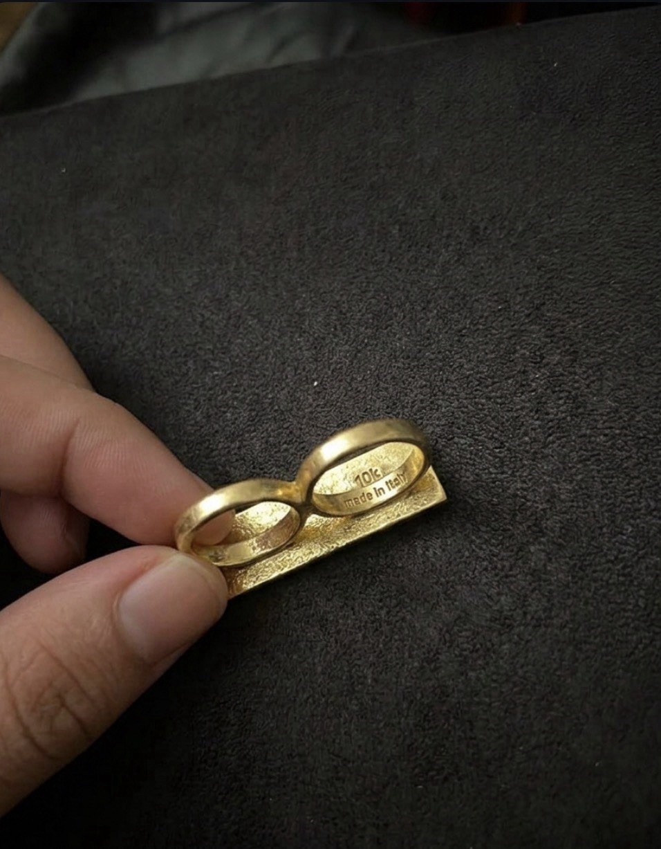 10k Gold Statement Money Rectangular Ring Made in… - image 3