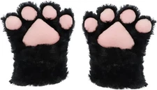 Cat Paws Gloves Cozy Animal Full Fingers Bear Claws Mittens Winter Black 