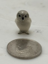 Vintage Hagen Renaker Miniature Baby Snowy Owl Bird Tiny Figurine Trinket
