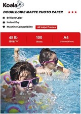 KOALA Double Sided Matte Inkjet Photo Paper A4, 180gsm, 100 Sheets for Inkjet P