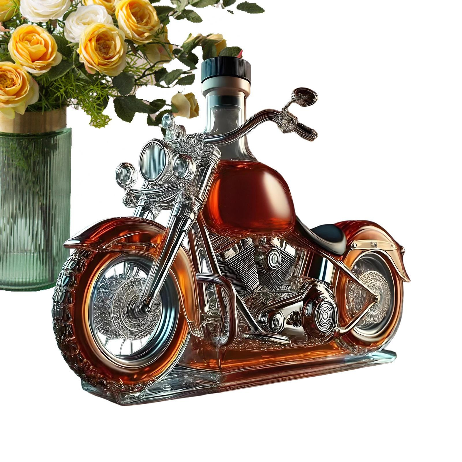 Wine Decanter Motorcycle Glass Whisky Decanter Bottles Vintage Liquor-image