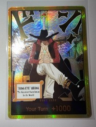 One Piece TCG Dracule Mihawk Gold DON!! Card (The Azure Sea's Seven)