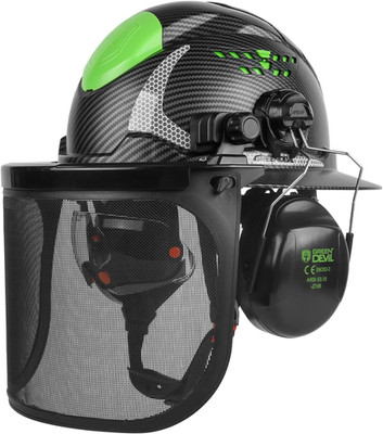 Industrial Chainsaw Helmet with Face Shield Built in Visor and Ear