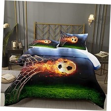 Boys Soccer Comforter Set,Sports Bedding Set for Boys Teen Twin Soccer 4008