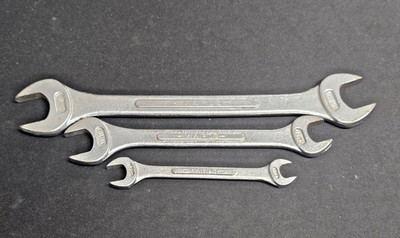 Vintage Wards Double Open End Wrench Set of 3, SAE,  USA
