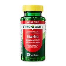 Spring Valley Odor-Controlled Garlic Softgels Value Size, 1,000 mg, 200Count