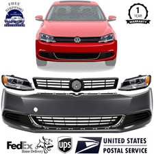Front Bumper Primed Headlight Assembly Kit For 2011-2014 Volkswagen Jetta