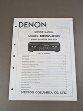 Denon Model Drw-830 Stereo Cassette Tape Deck Service Manual D-4774