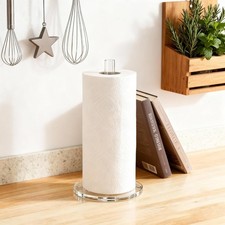 Clear Acrylic Paper Towel Holder Sturdy Base Countertop Kitchen Bathroom