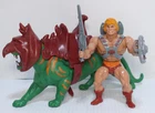 Vintage 1981 MOTU He-Man and Battle Cat Figures Taiwan Complete