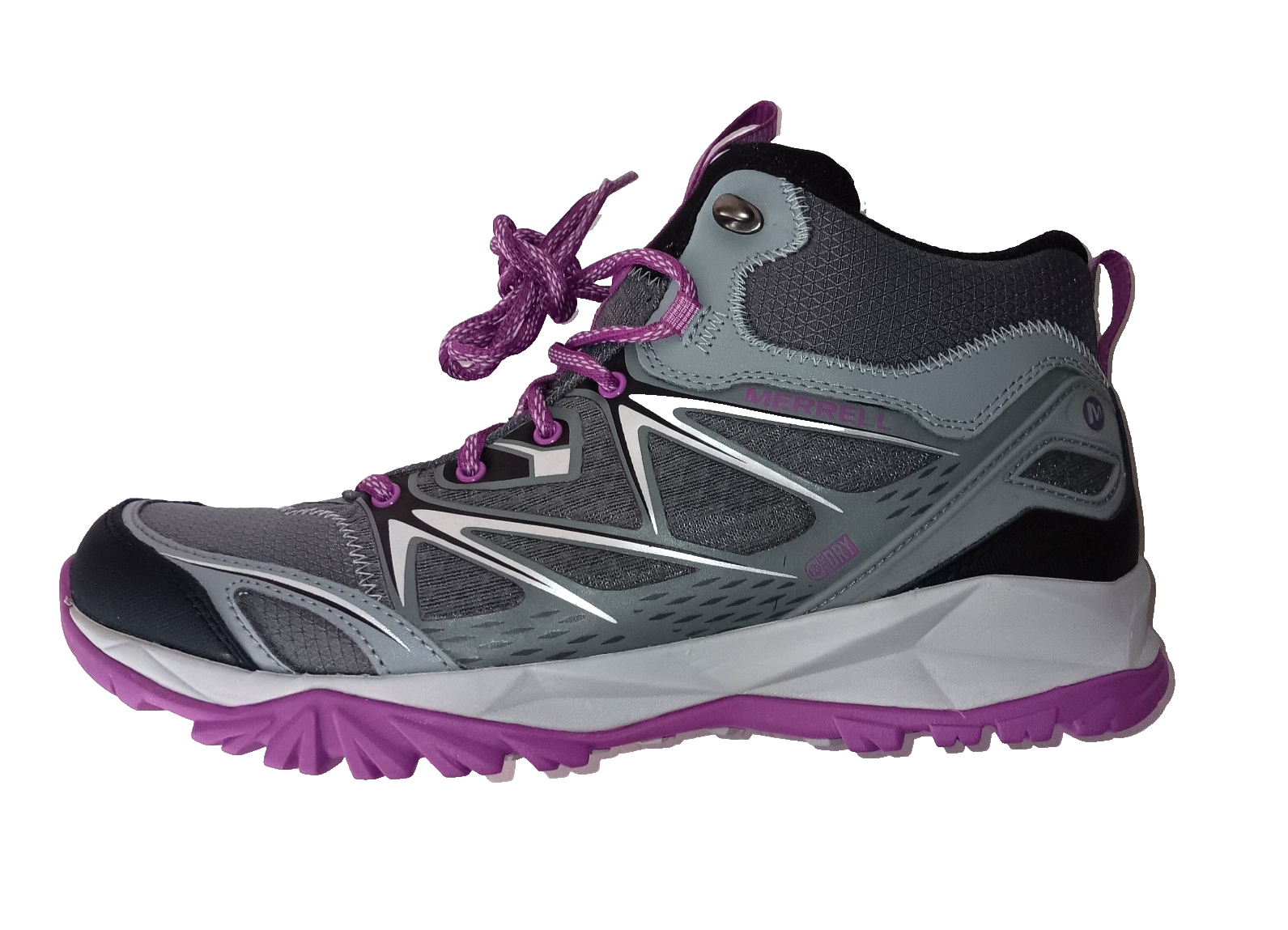 MERRELL DONNA TAGLIA 11 CAPRA BOLT MID IMPERMEABILE TREKKING SCARPONE SNEAKER GRIGIO VIOLA NUOVO