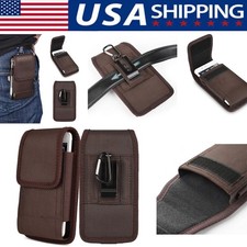 Vertical Cell Phone Holster Pouch Wallet Case With Belt Clip For iPhone Samsung