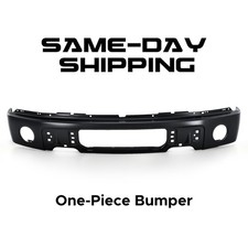 Front Bumper Face Bar For 2009-2014 Ford F-150 Black with Fog Light Holes