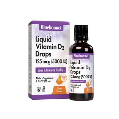 Bluebonnet Nutrition Liquid Vitamin D3 Drops 5000 Iu Aids In Muscle And
