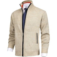 Men's Knitted Regular Fit Full Zip Cardigan Sweater Cardigan Sweater For Mens Kn