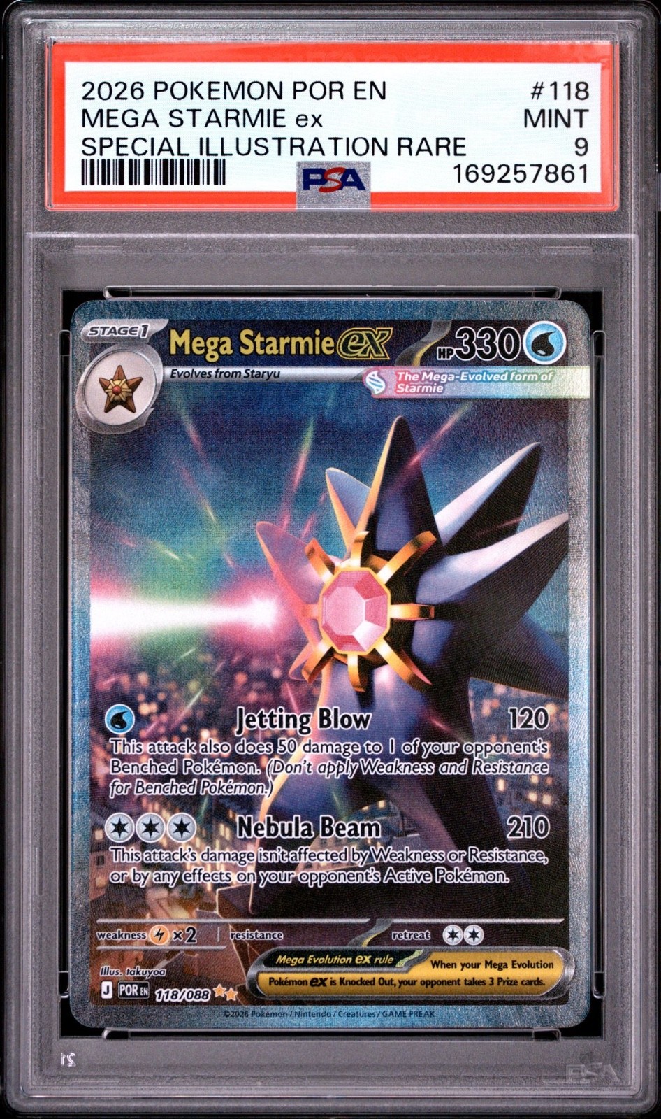 Pokemon Mega Starmie Ex Perfect Order Special Illustration Rare #118 PSA 9