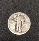 1 standing Liberty Quarter (Date Unknown) & 1 Barber Dime 1911