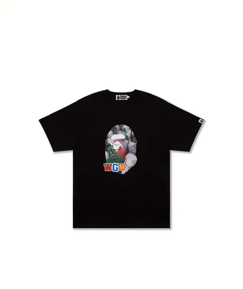 Bape Shark Logo Graphic Cotton T-Shirt Streetwear Essential