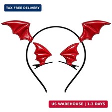 Red Halloween Bat Wing Headband and Hair Clips Devil Wings Barrettes Headbands f