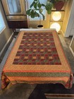 Vintage Modern Patchwork Quilt Queen 88x88 Hand Pieced 100% Cotton Handmade — photo 1