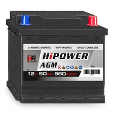 HR HiPower AGM Autobatterie12V 50Ah