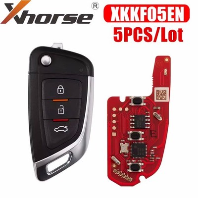 5x Xhorse XKKF05EN Wire Remote Key Knife Flip Style 3 Buttons For VVDI Key Tool