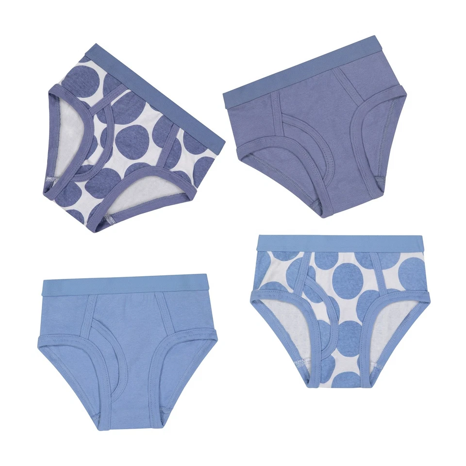 Buyless Fashion Boys Tagless Brief Soft Cotton Polka Dot Print Underwear 4 Pack - Image 2 of 4