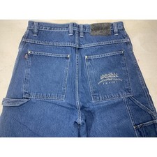 VTG Southpole Baggy Carpenter Embroidered Blue Jean Shorts Men SZ 34 Jorts Y2K