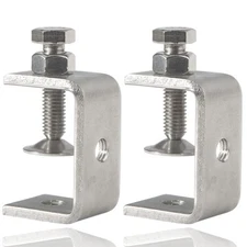 Stainless Steel C Clamps Small 1 1/2 Inch for Mounting, Heavy Duty U Clamps f...