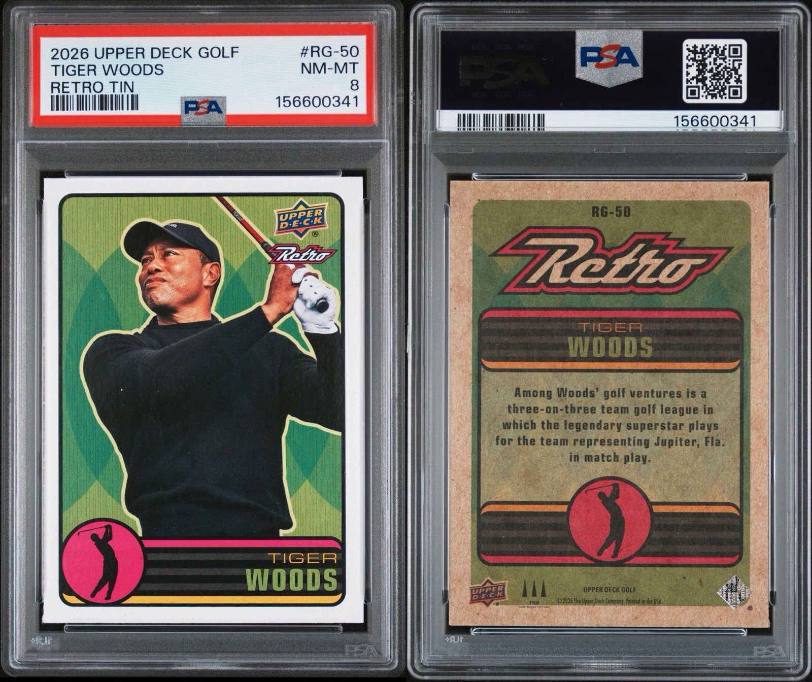 2026 Upper Deck Tiger Woods Retro PSA 8 #RG-50 POP 1 NONE HIGHER view 3