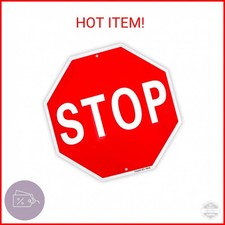 Enjoyist Stop Sign Street Slow Warning Sign 12"x 12" 40 Mil Rust Free Aluminum  