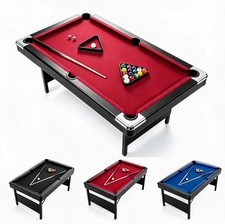 Folding Pool Table 7 FT Portable Billiards Table w/ Balls 2 Cues for Family Game