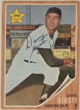 1962 TOPPS Dave Giusti Auto Card #509 Houston Colts Vintage Baseball Signed MLB