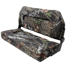 Boat Bench Seat,Low Back Double Folding Boat Seat,Seat for Bass Jon Camo
