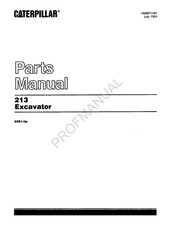 Caterpillar Cat 213 Excavator Parts Catalog Manual