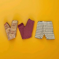 HANNA ANDERSSON LOT OF 3 PAJAMA PANTS STRIPES Pink Long Leg and Shorts 10 EU 140