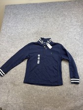 Polo Ralph Lauren Kids Quarter Zip Pullover Sweater Size Medium 14-16 Navy Blue