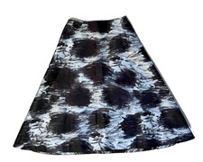 MARNI blue black printed womens satin midi skirt size EU38