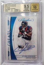 2022 Panini Flawless Greats Autographs Platinum Andre Johnson 1/1 BGS 9.5/10