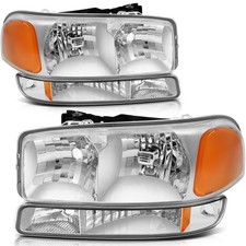 For Gmc Sierra 1500 1999-2006 Clear Lens Headlights Assembly Pair Bumper Light For Gmc Sierra 1500 1999-2006 Clear Lens Headlights Assembly Pair Bumper Light