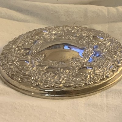 Vintage Silver Plated Ornate Vanity Dressing Table Hand Makeup Mirror